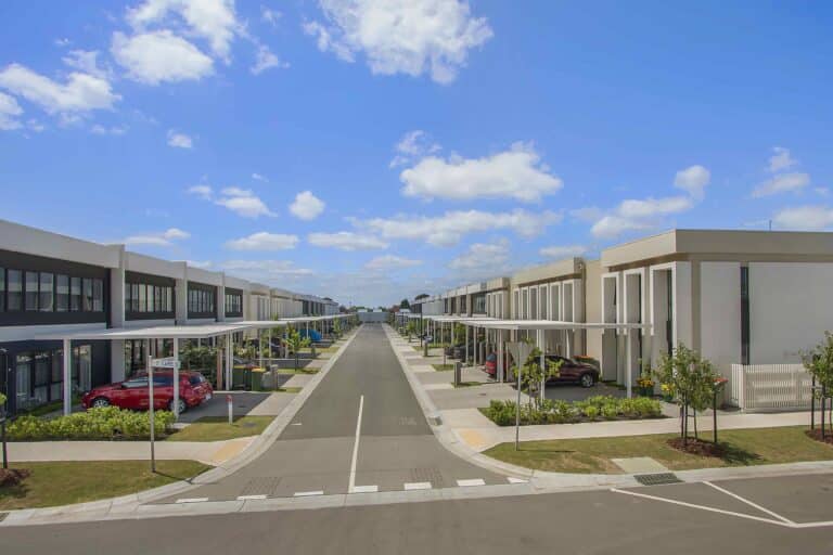Insulated carports as part of a residential development designed and installed by Truline