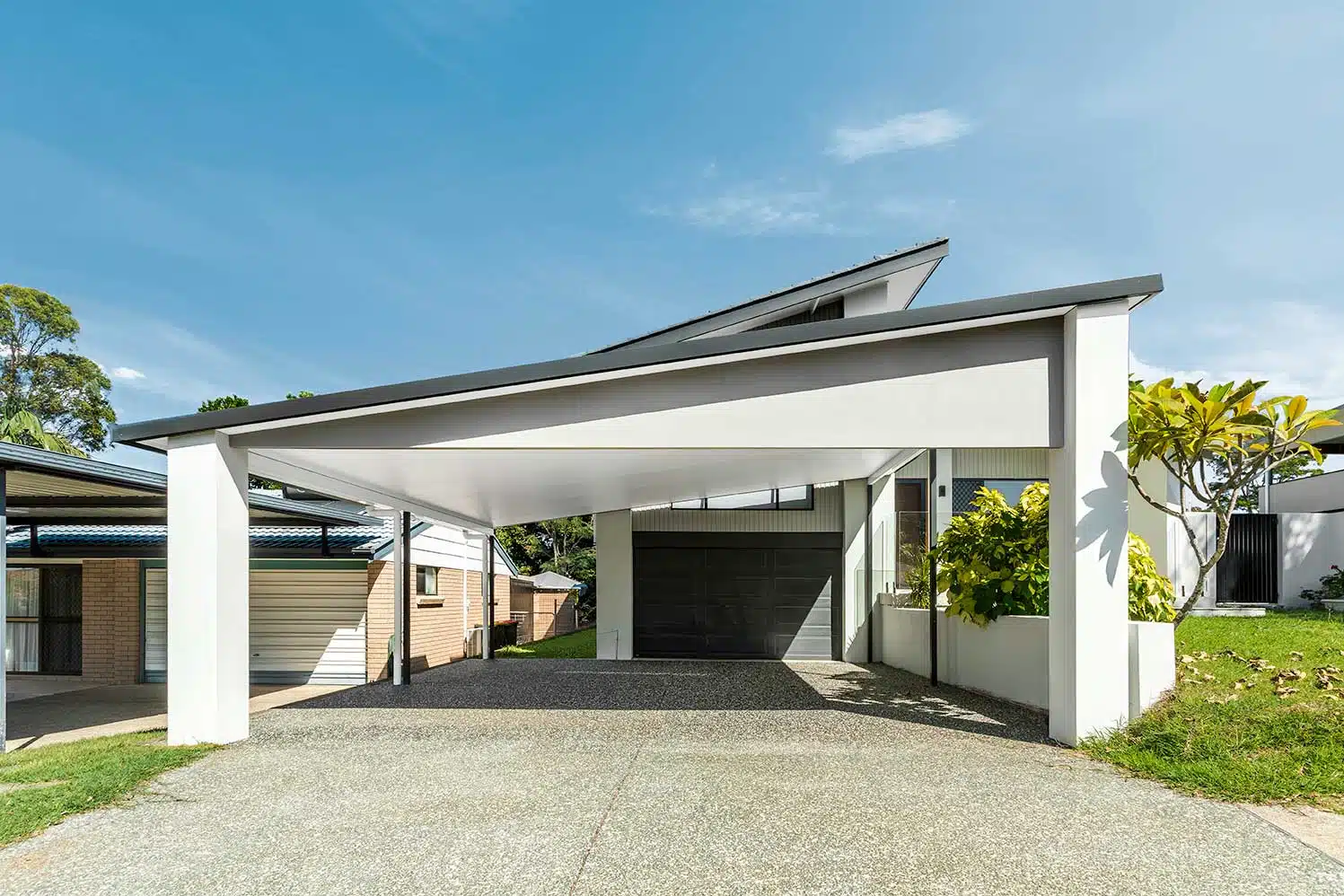 Rendered skillion double carport