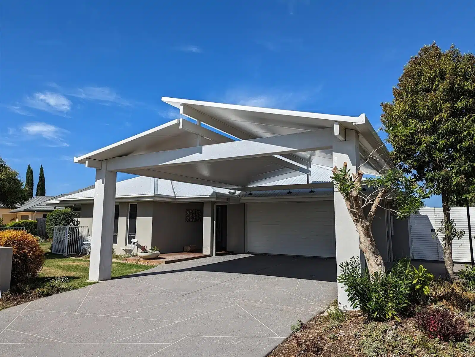 Rendered flyover insulated carport installed by Trueline