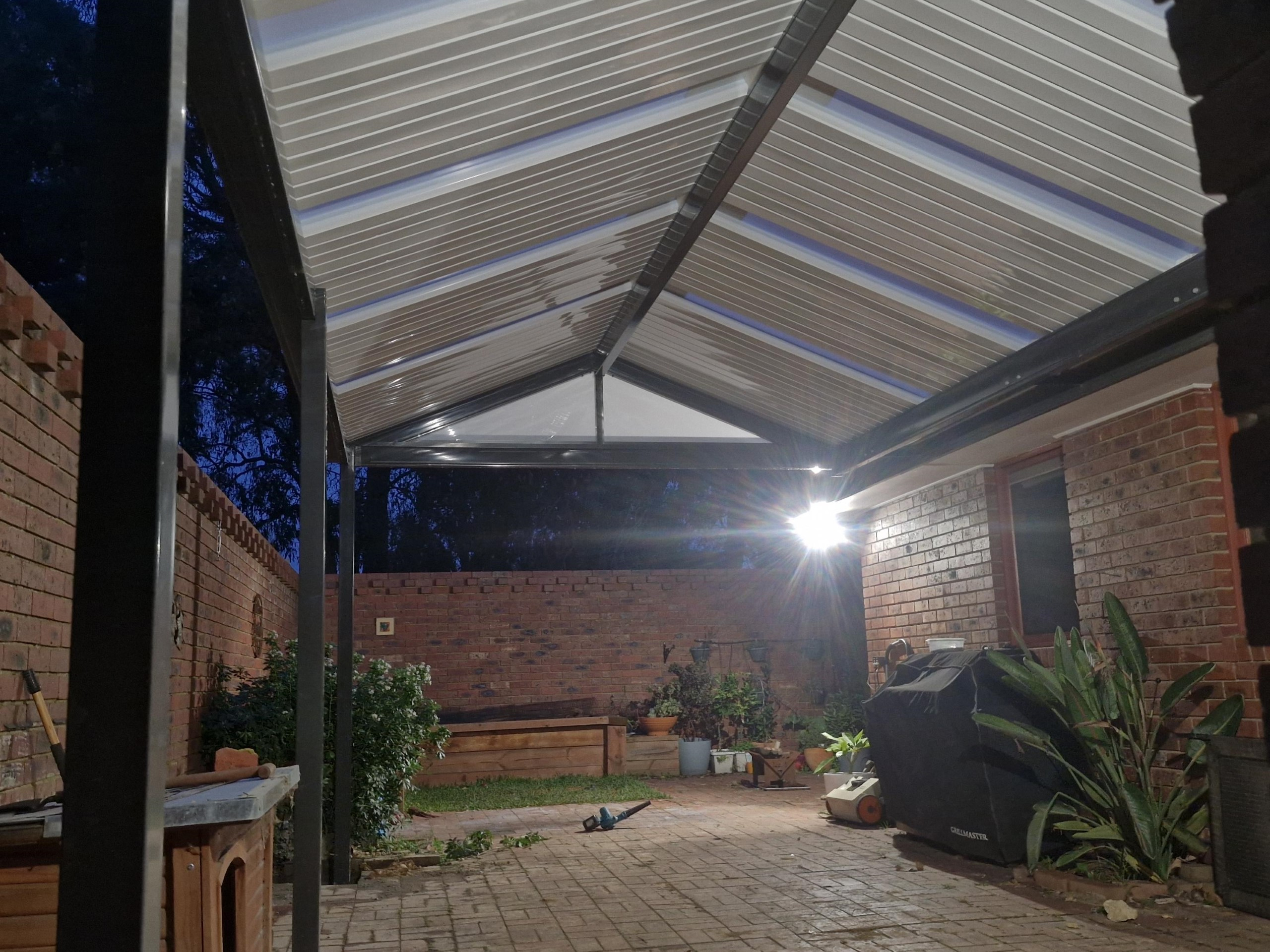Gable Patio designed and built by Trueline in Wantrina South Victoria.