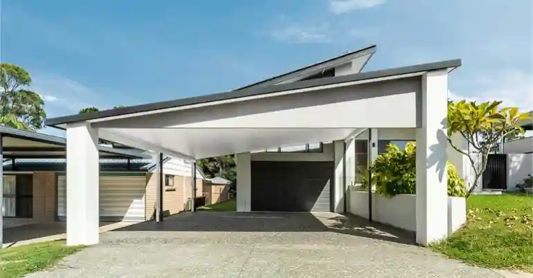 Rendered skillion double carport