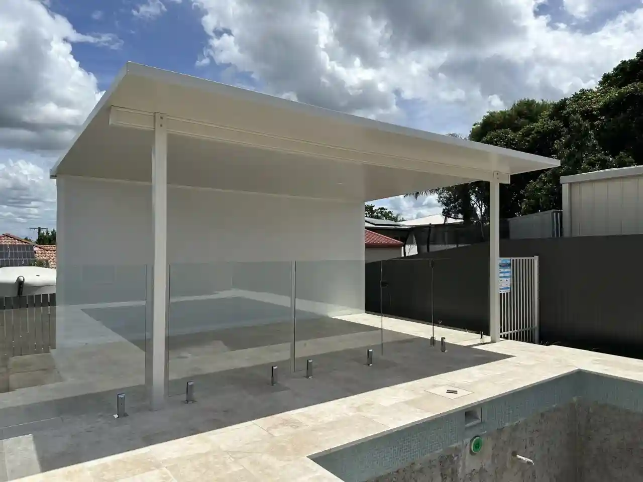 Insulated pool cabana designed and built by Trueline in Flinders View, Queensland