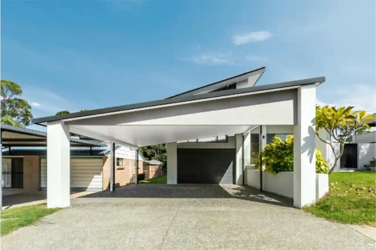 Rendered and insulated double carport designed and built by Trueline in Sunnybank Queensland
