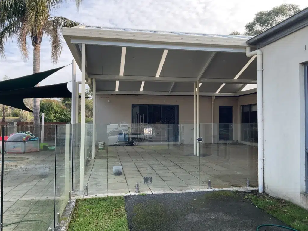 Trueline gable roof patio installation in Langwarrin South, VIC
